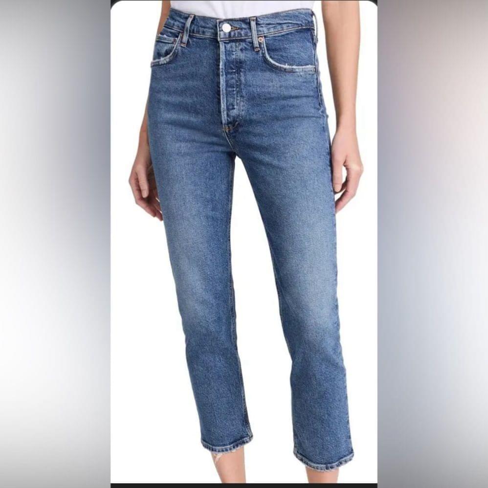 Agolde Riley High Rise Straight Leg Crop In Transfer - Size 29